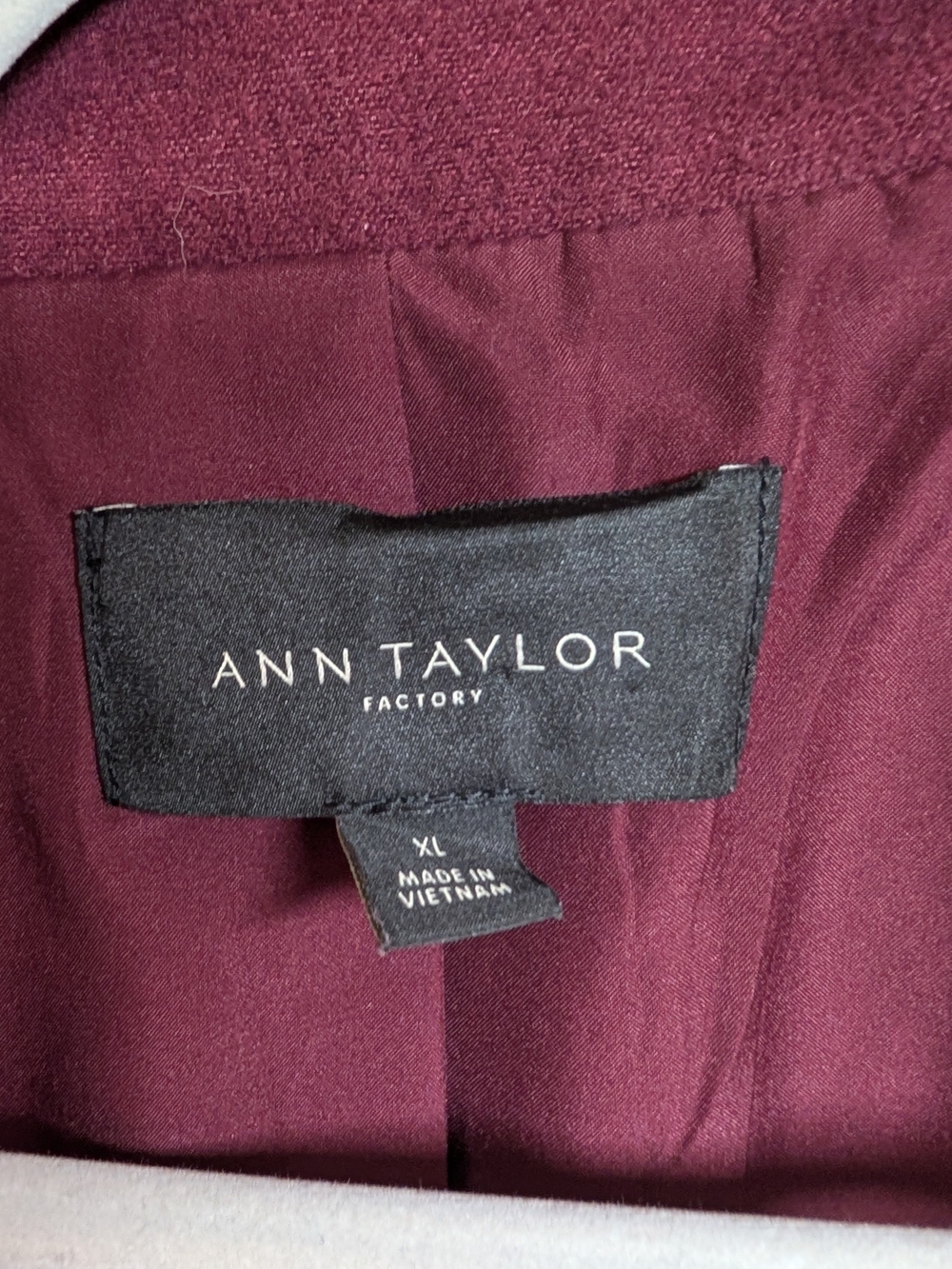 Ann Taylor Plum Belted Wool Blend Coat - Picture 5 of 7